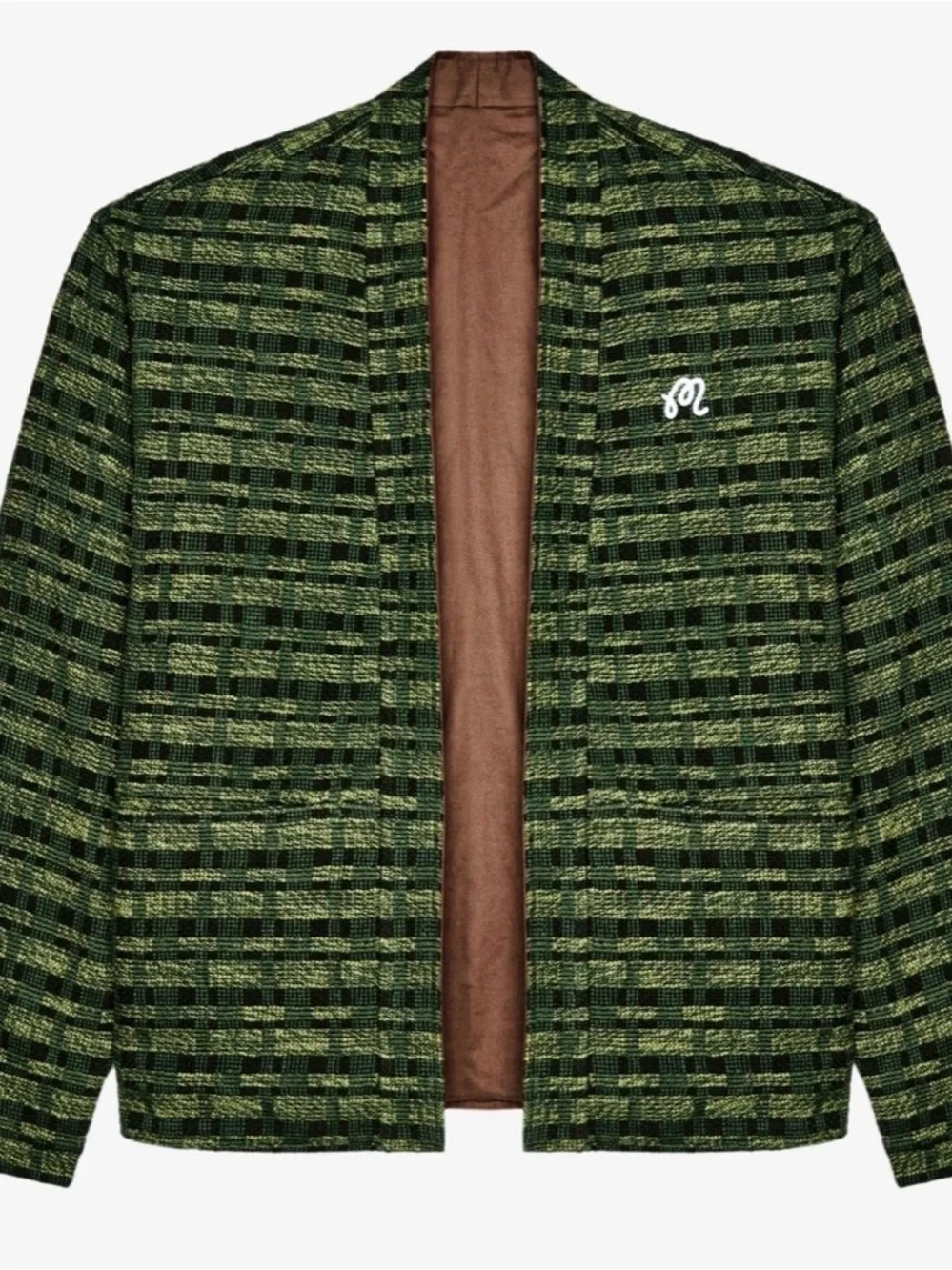 New MALBON GOLF Grounds Jacket Mens Size L Military Green w Brown Inside